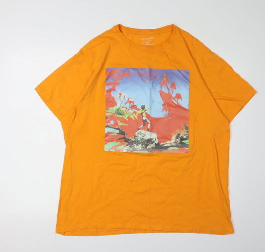 Primark Men’s 2XL Orange Music Graphic T-Shirt