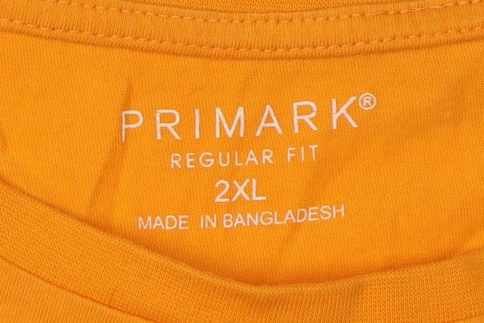 Primark Men’s 2XL Orange Music Graphic T-Shirt