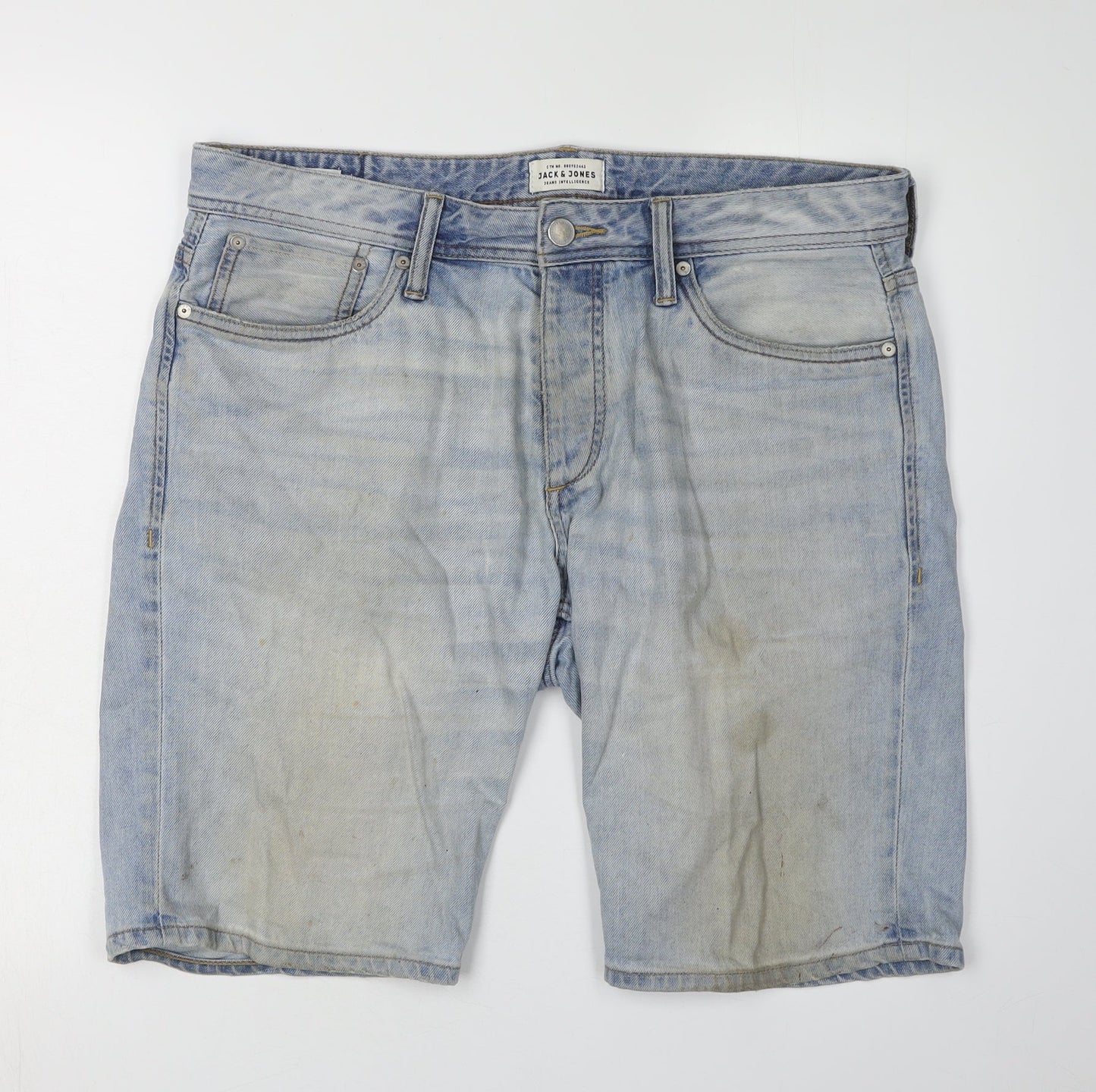 Jack & Jones Men's Blue Denim Shorts, Regular Fit, Size L