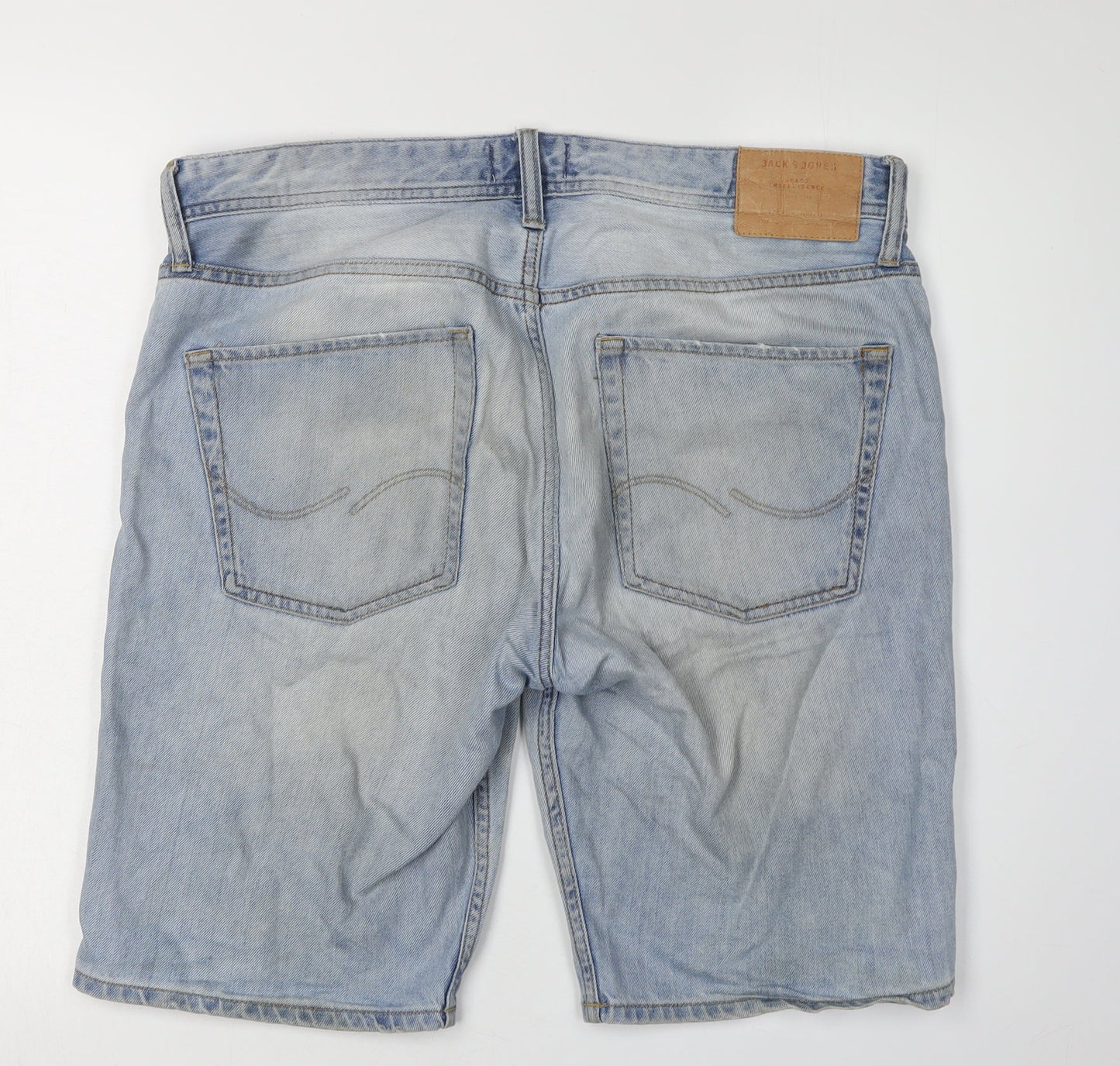 Jack & Jones Men's Blue Denim Shorts, Regular Fit, Size L