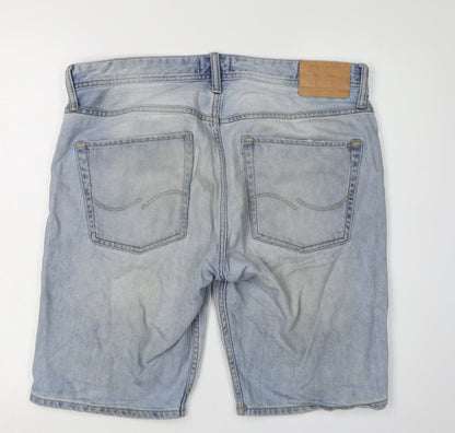 Jack & Jones Men's Blue Denim Shorts, Regular Fit, Size L
