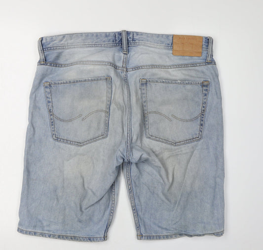 Jack & Jones Men's Blue Denim Shorts, Regular Fit, Size L