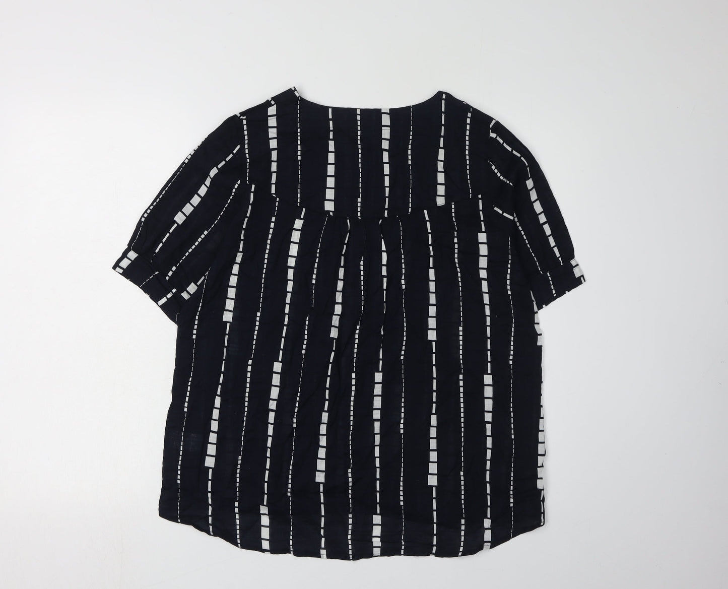 VIZA VIZ Women's Black Striped Blouse Size 10