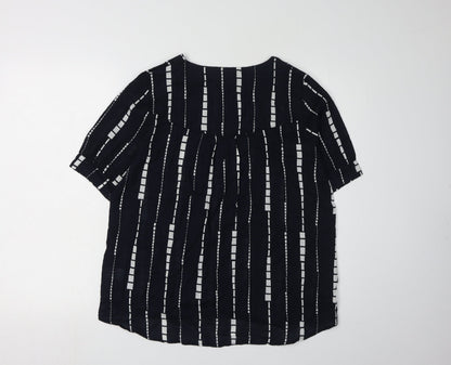 VIZA VIZ Women's Black Striped Blouse Size 10
