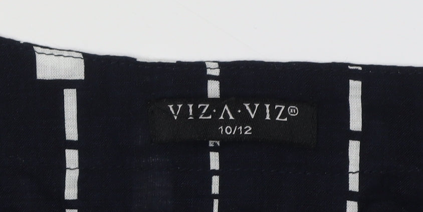 VIZA VIZ Women's Black Striped Blouse Size 10