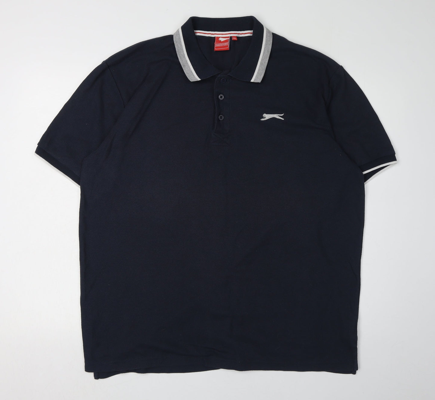 Slazenger Men's Black 2XL Polo Shirt, Short Sleeve, Logo