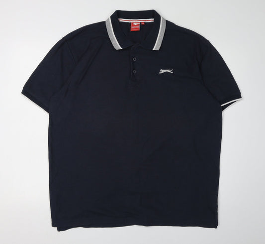 Slazenger Men's Black 2XL Polo Shirt, Short Sleeve, Logo