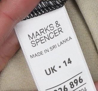Womens UK Size 14 Marks and Spencer Beige Tunic Blouse