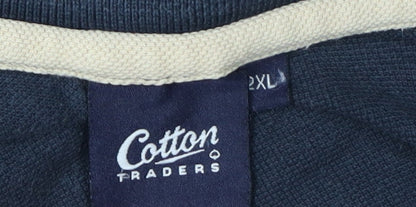 Cotton Traders Men's Black 2XL Long Sleeve Polo