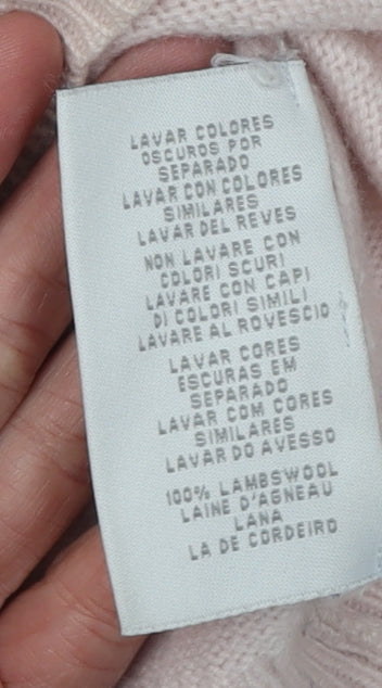 GANT Women's Pink Wool V-Neck Pullover Jumper Size S