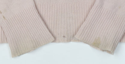 GANT Women's Pink Wool V-Neck Pullover Jumper Size S