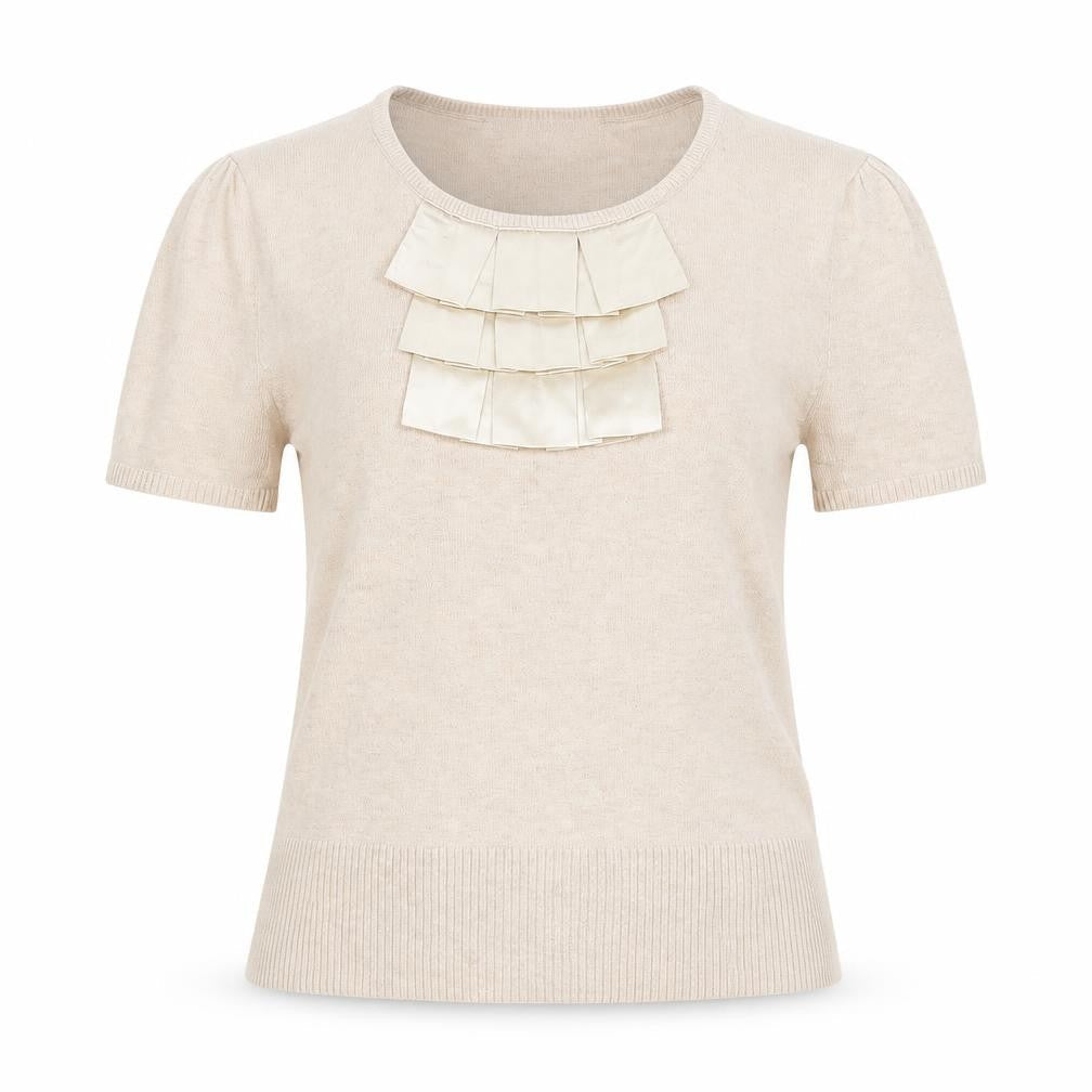 Womens UK Size 12 David Emanuel Beige Pullover Jumper