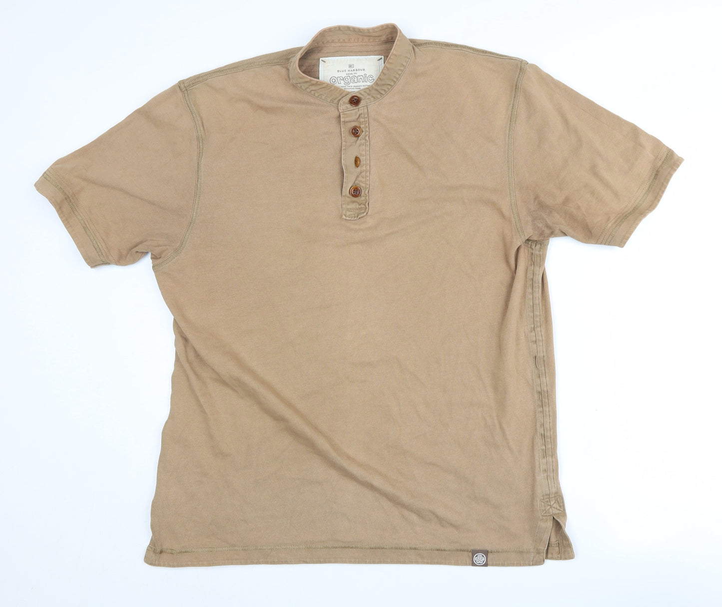 Marks and Spencer Men's Beige Cotton Polo, M