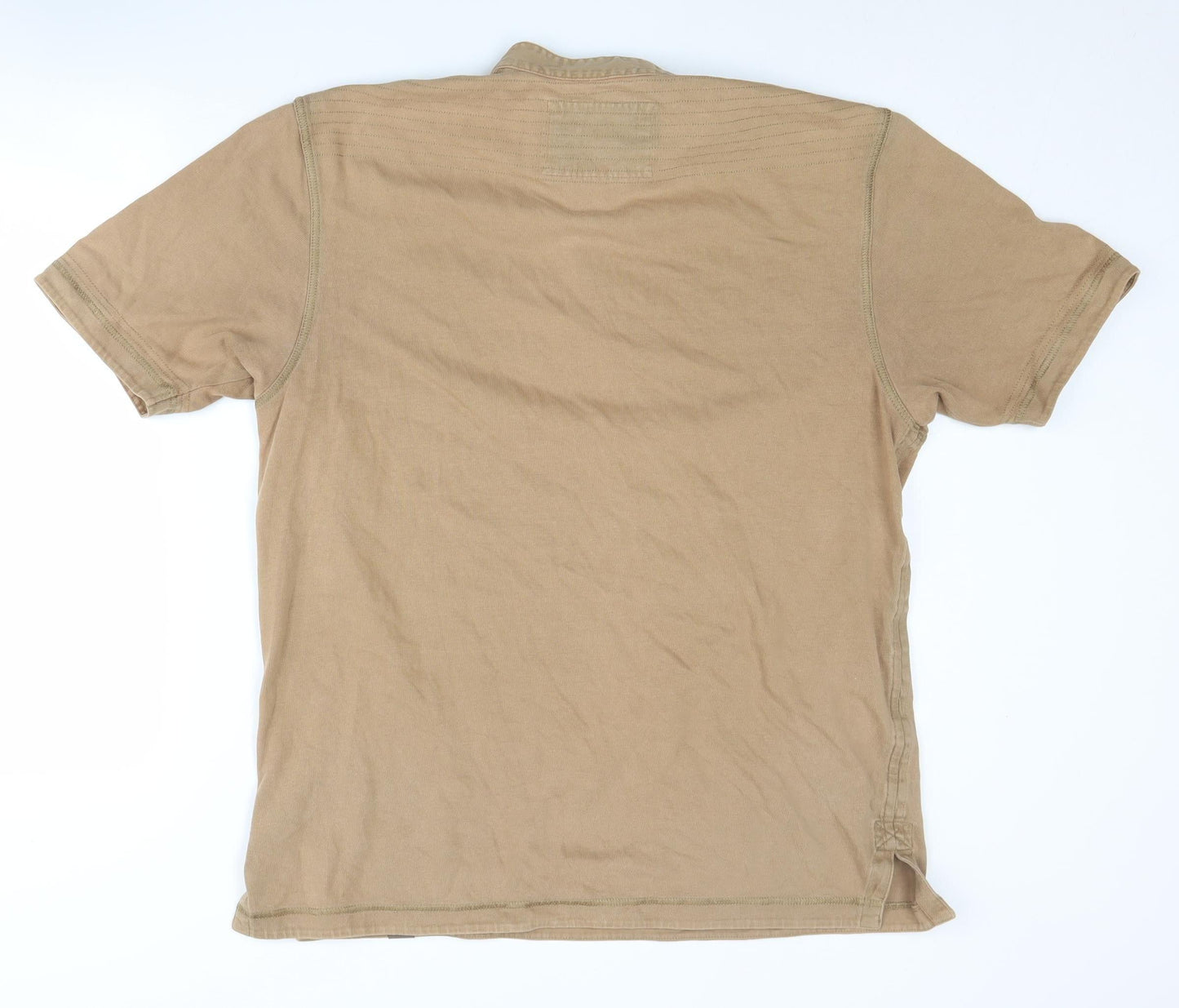 Marks and Spencer Men's Beige Cotton Polo, M