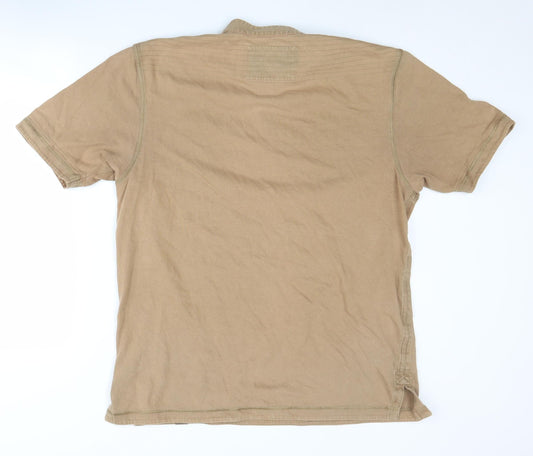 Marks and Spencer Men's Beige Cotton Polo, M