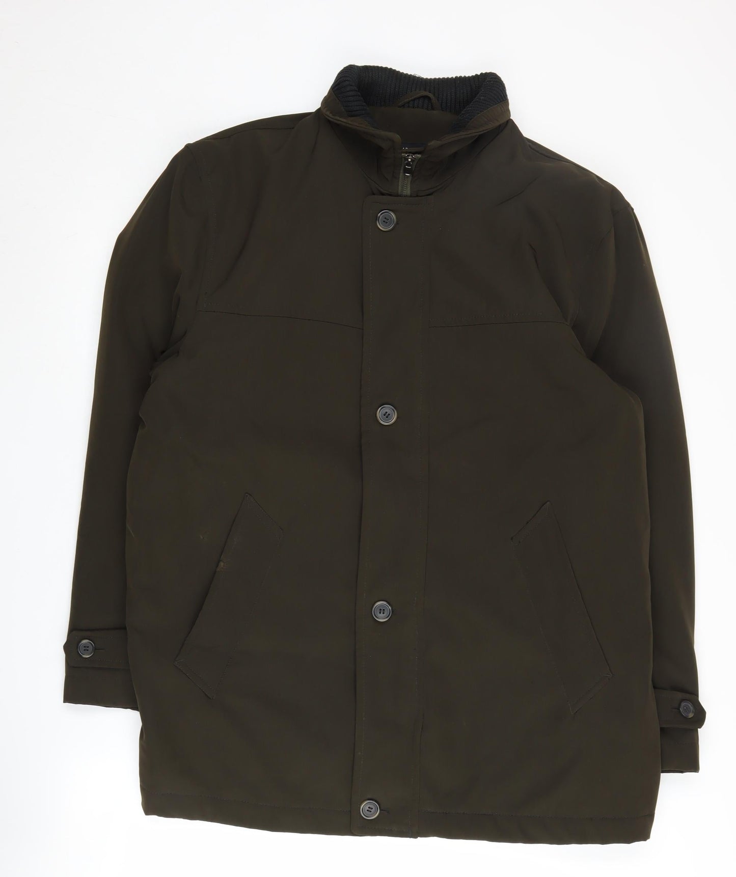 Mens UK Size M Carabou Green Overcoat