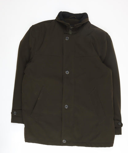 Mens UK Size M Carabou Green Overcoat