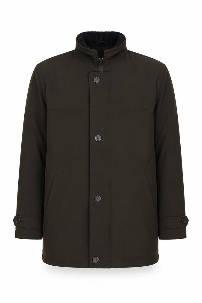 Mens UK Size M Carabou Green Overcoat