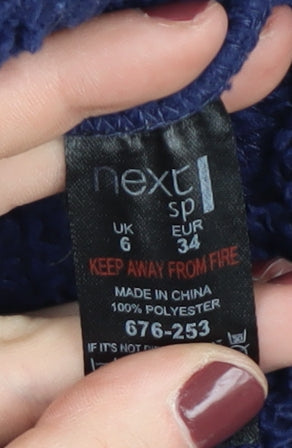 Womens UK Size 6 NEXT Blue Henley Sweatshirt