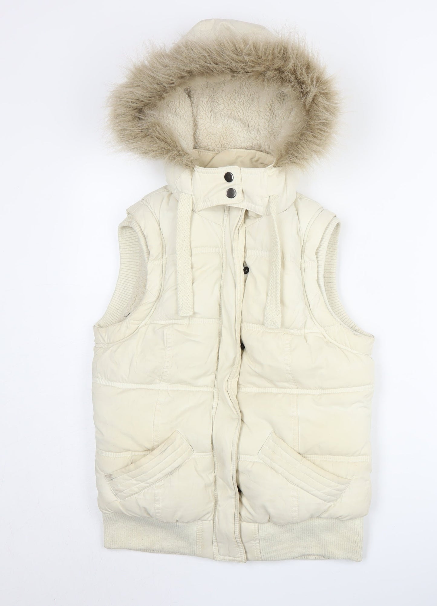 Womens UK Size 10 New Look Ivory Puffer Jacket