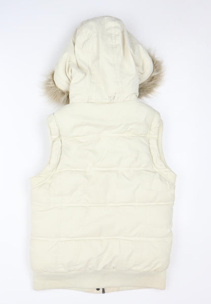 Womens UK Size 10 New Look Ivory Puffer Jacket