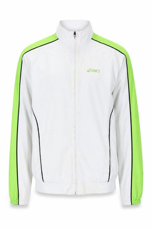 Front view of Asics Men's White Track Jacket - S