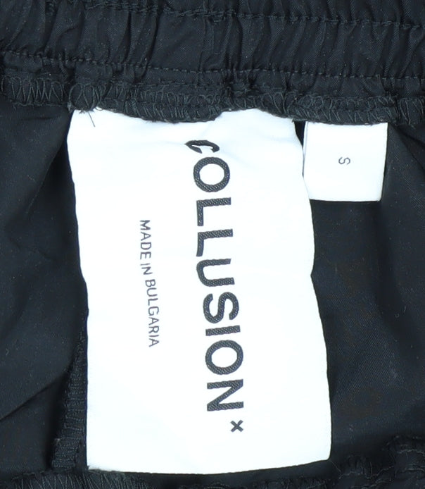 Mens UK Size S COLLUSION  Cargo Black Trousers