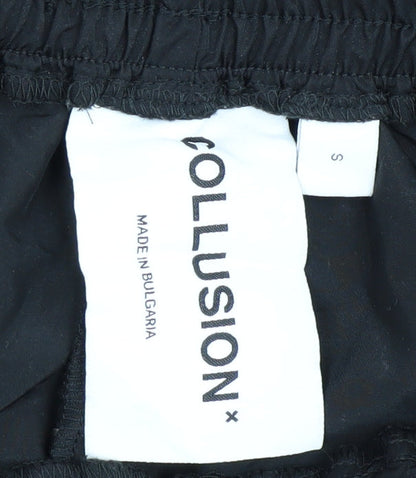 Mens UK Size S COLLUSION  Cargo Black Trousers