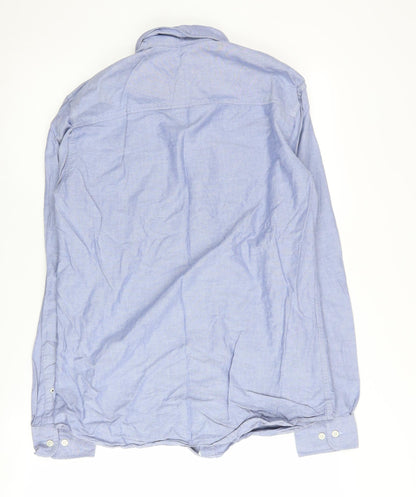 Jack & Jones Men's Blue Medium Button-Up Shirt