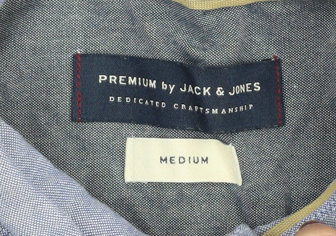 Jack & Jones Men's Blue Medium Button-Up Shirt