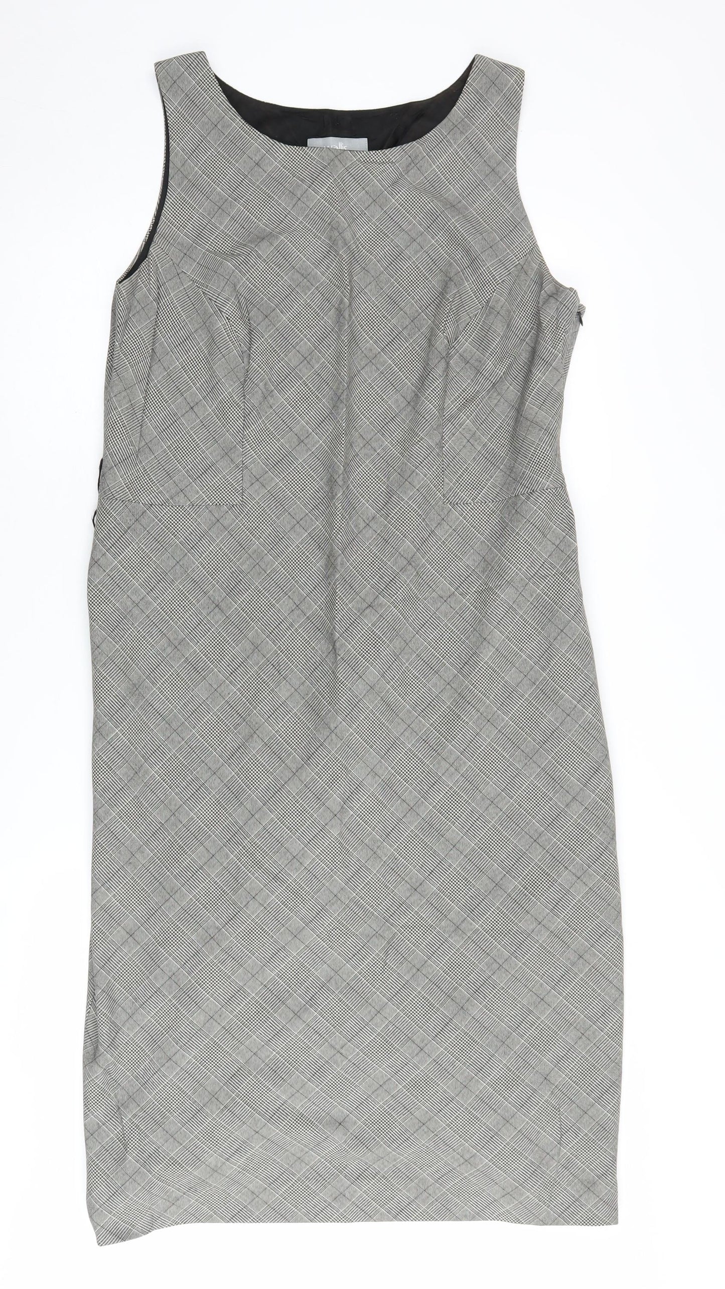 Wallis Grey Sheath Dress, Size 16, Business Style