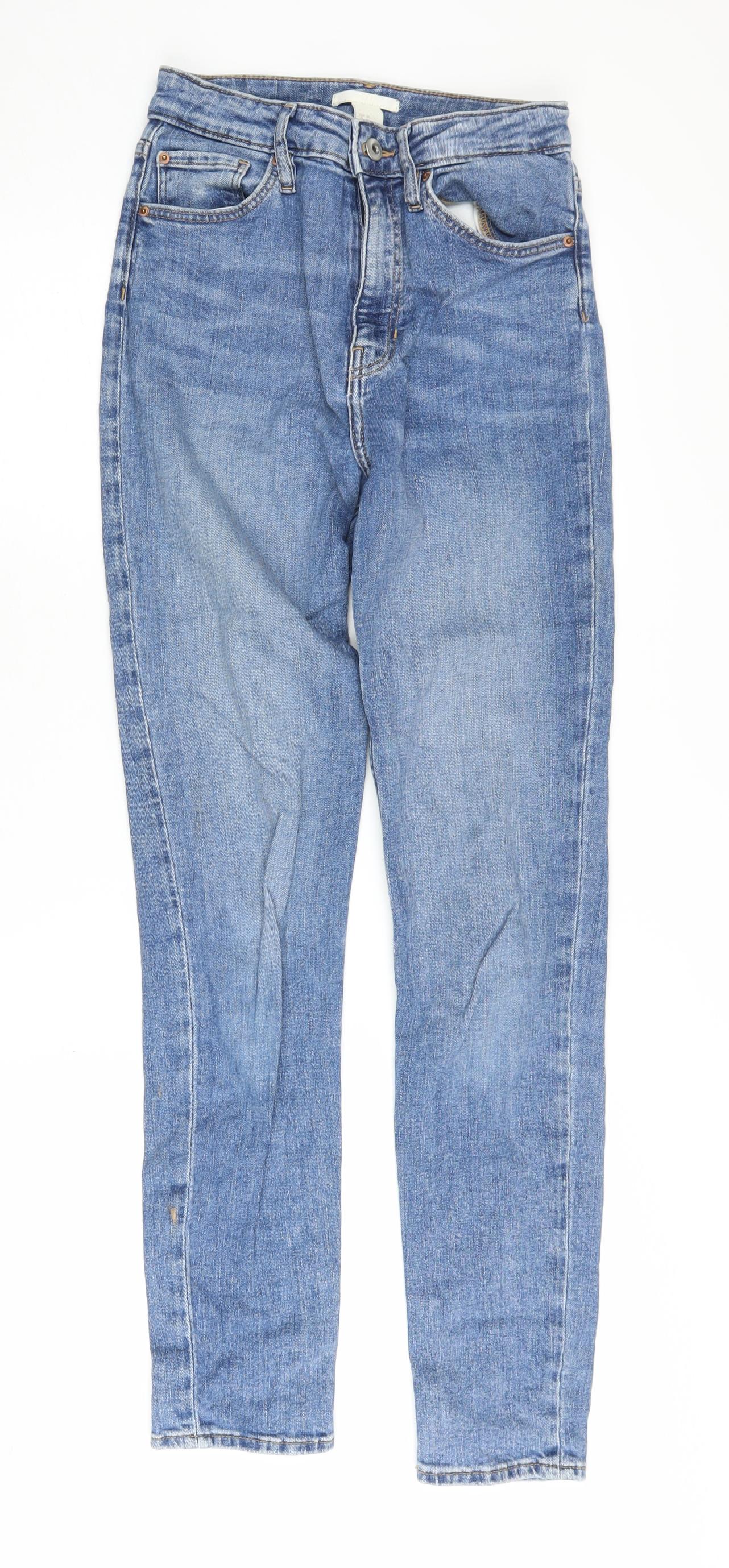 Womens UK Size 8 H&M Regular Fit Straight Blue Jeans