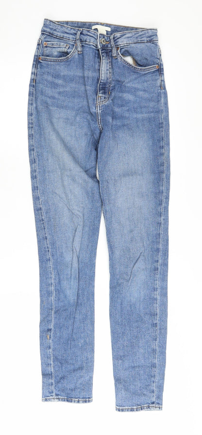 Womens UK Size 8 H&M Regular Fit Straight Blue Jeans
