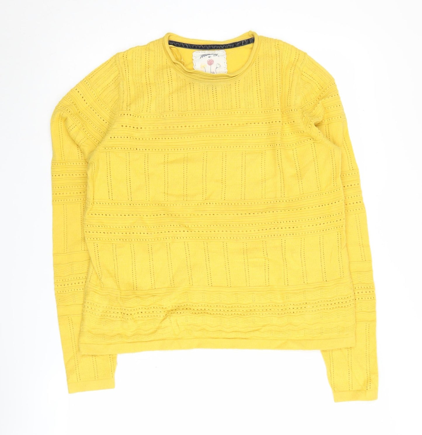 Womens UK Size 12 Mantaray Yellow Pullover Jumper
