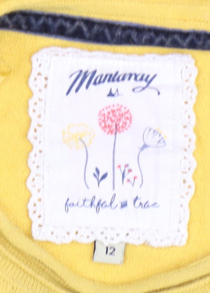 Womens UK Size 12 Mantaray Yellow Pullover Jumper