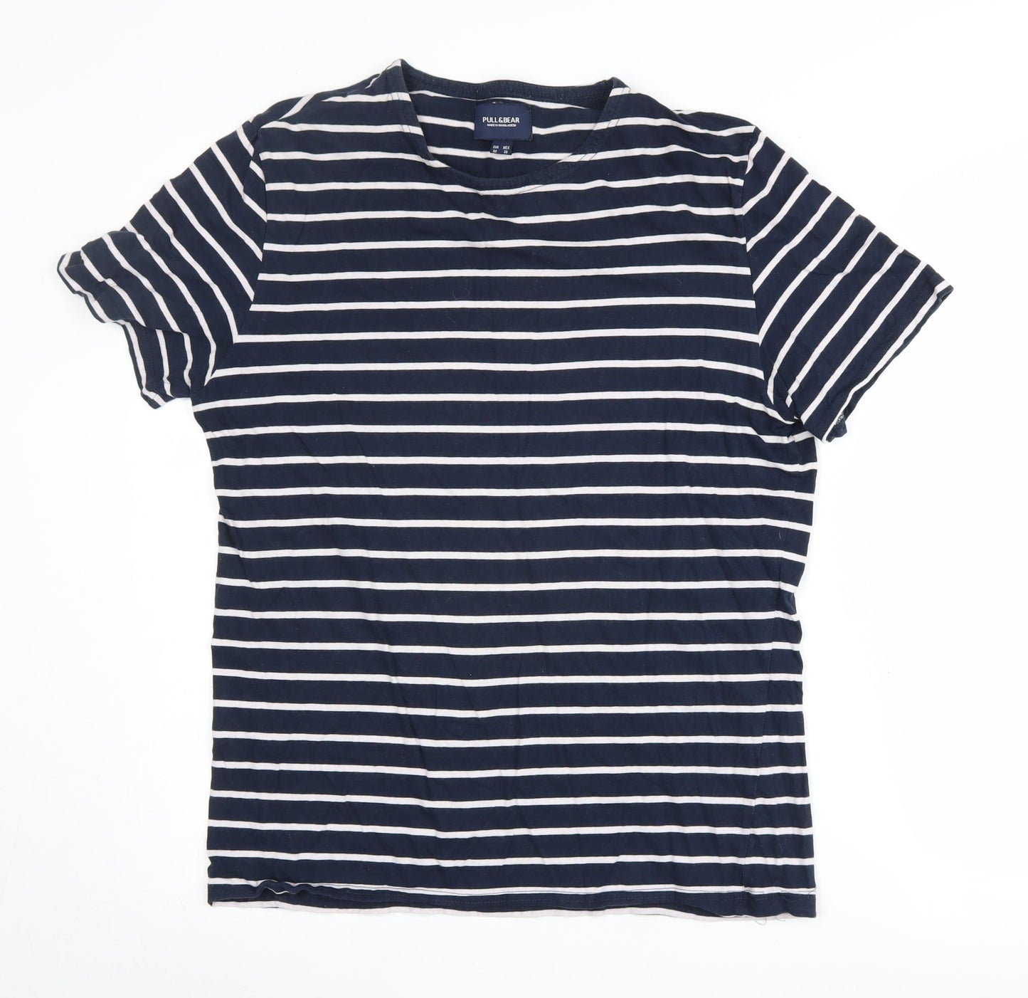 Unisex Adults UK Size M Pull & Bear Blue Jersey T-Shirt