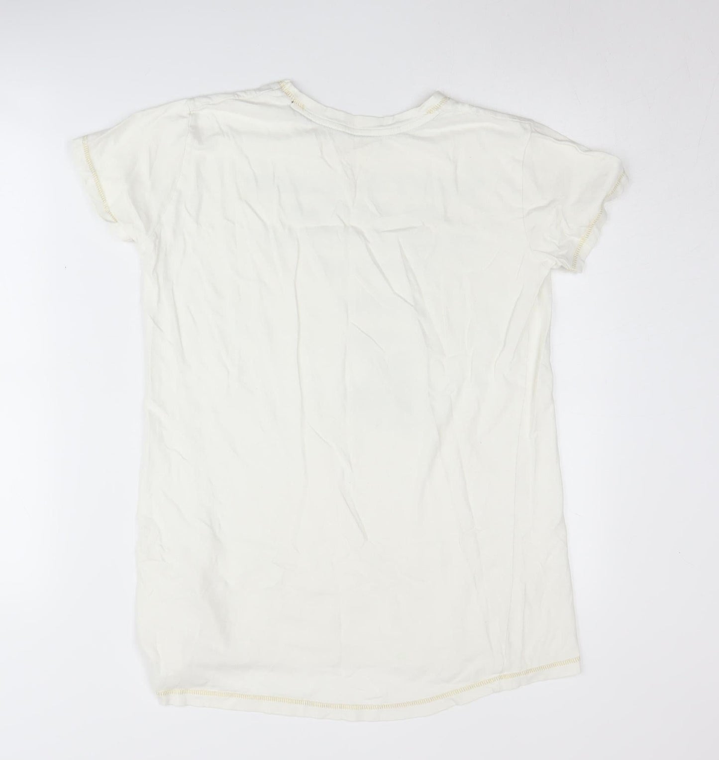 Womens UK Size 8 Harry Potter Ivory Basic T-Shirt