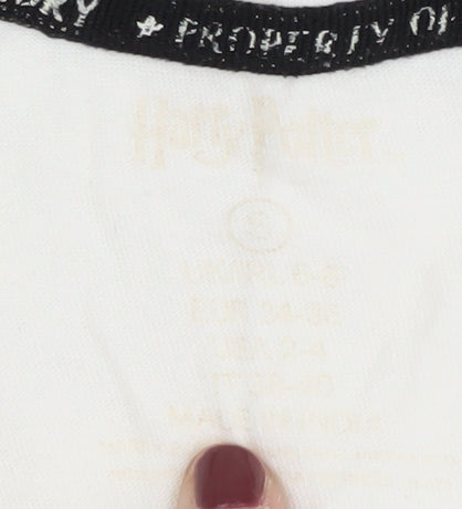 Womens UK Size 8 Harry Potter Ivory Basic T-Shirt