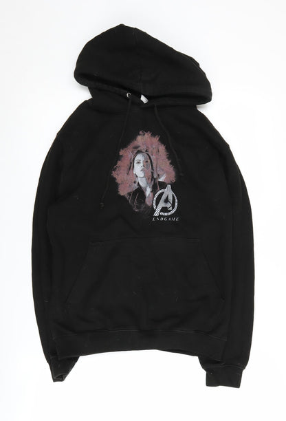 Just Hoods Unisex Black Avengers Hoodie, S