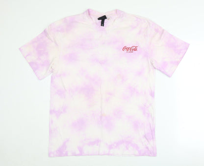 Unisex Adults UK Size S H&M Pink Basic T-Shirt