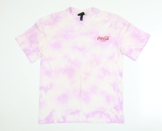 Unisex Adults UK Size S H&M Pink Basic T-Shirt