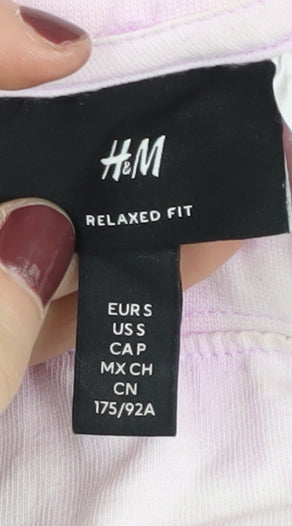 Unisex Adults UK Size S H&M Pink Basic T-Shirt