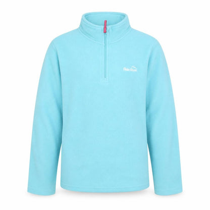 Front view of Peter Storm girls’ blue fleece pullover sweatshirt, 11-12 years
