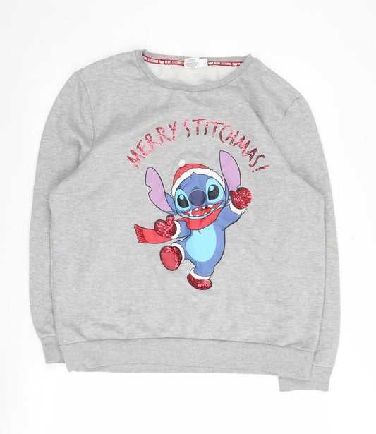 Unisex Adults UK Size L Disney Grey Pullover Sweatshirt