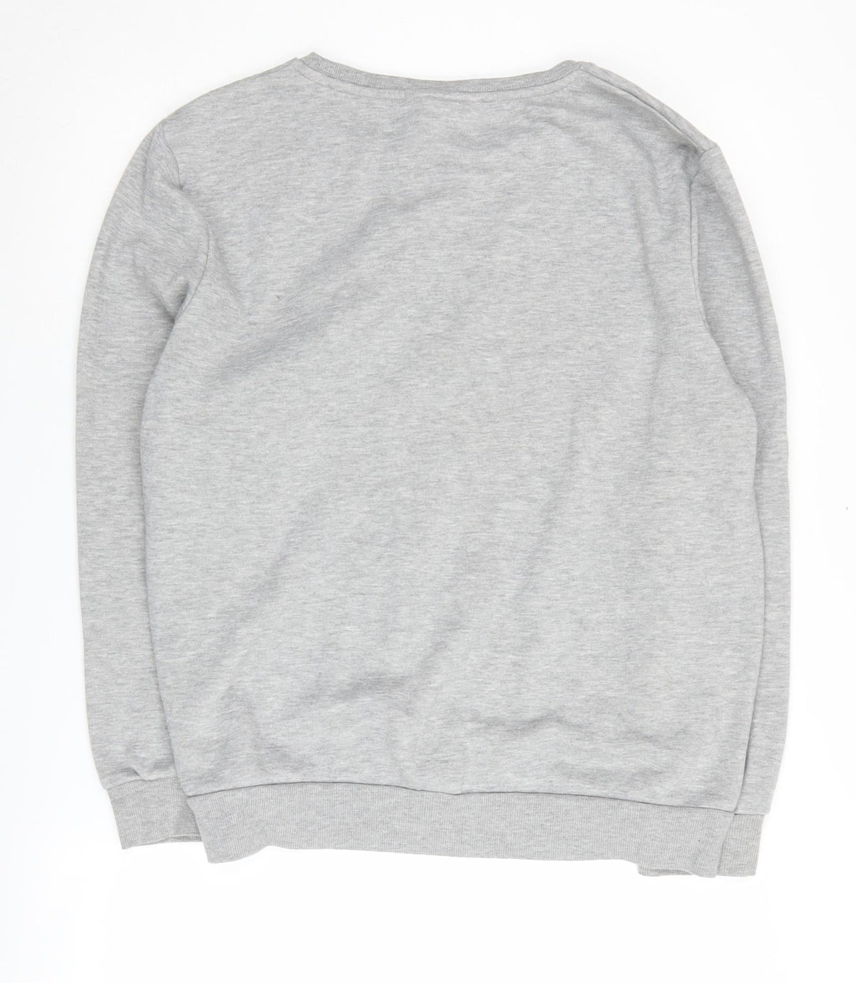 Back view of Disney Grey Pullover Sweatshirt, size L, Christmas Theme