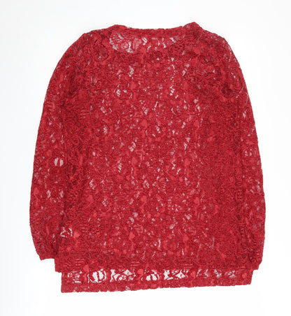 Next Women’s Red Lace Pullover Jumper Size 10