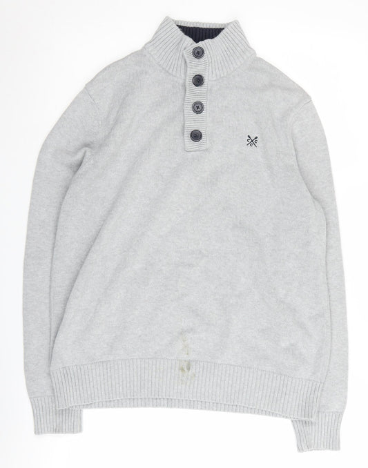 Crew Clothing Co. Men's Grey Henley Jumper, M