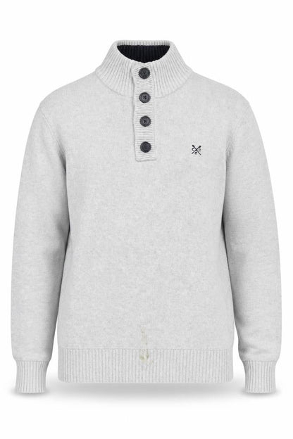 Crew Clothing Men's Grey Henley Jumper, M