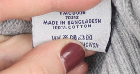 Crew Clothing Co. Men's Grey Henley Jumper, M