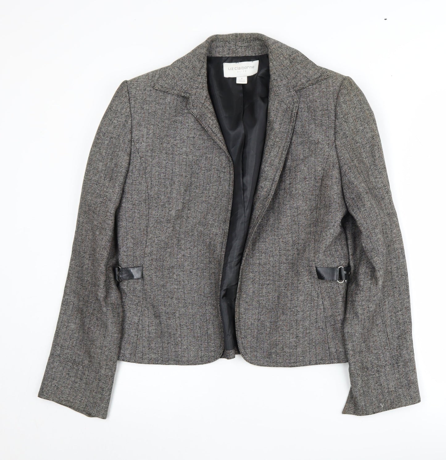 Liz Claiborne Women's Grey Herringbone Blazer, Size 8